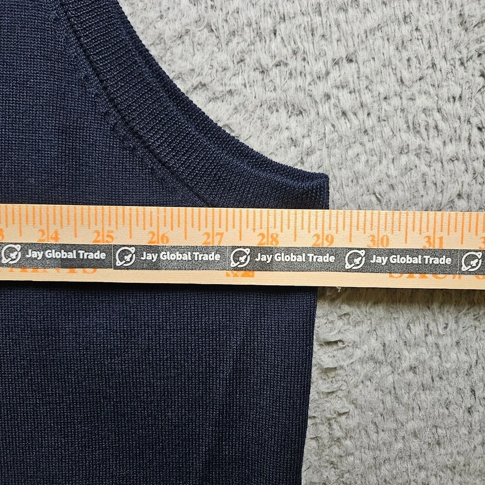$89 NWT Hart Schaffner Marx 4XT 4X Tall Vest Sweater Men Merino Wool V-Neck Navy